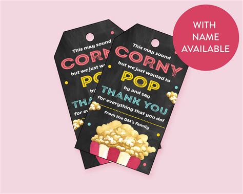 popcorn   tags printable pop      etsy