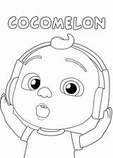 Cocomelon Johnny Headphones sketch template