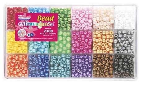 beadery bead extravaganza pony bead box   pearl colors