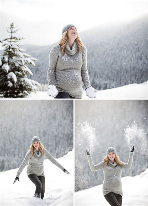 wintry maternity session   snow   umbrella maternity photography winter