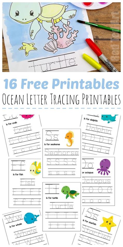 ocean letter tracing sheets red ted art kids crafts tracing