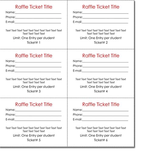 raffle ticket template printable printable world holiday