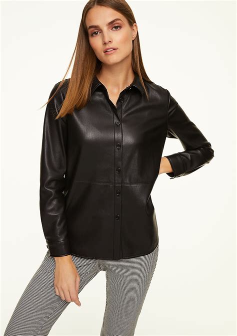 comma coated blouse   faux leather