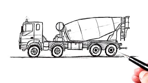 draw  cement mixer truck youtube