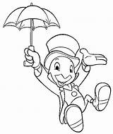 Grilo Grillo Pepe Falante Pinocchio Pinocho Jiminy Infantis Cricri Parapluie Coloratutto Nossa Stampa sketch template