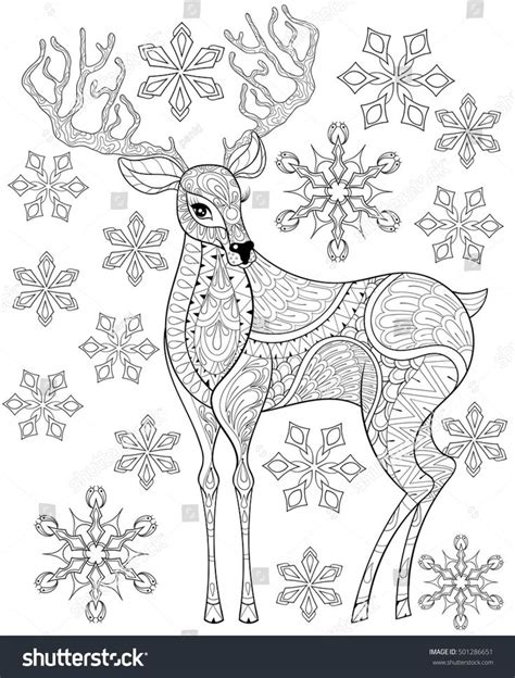 image result  christmas color pages  adults deer coloring pages