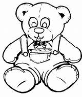 Teddy Coloring Bear Wearing Pages Jeans Evil Baby Template Color Bears sketch template
