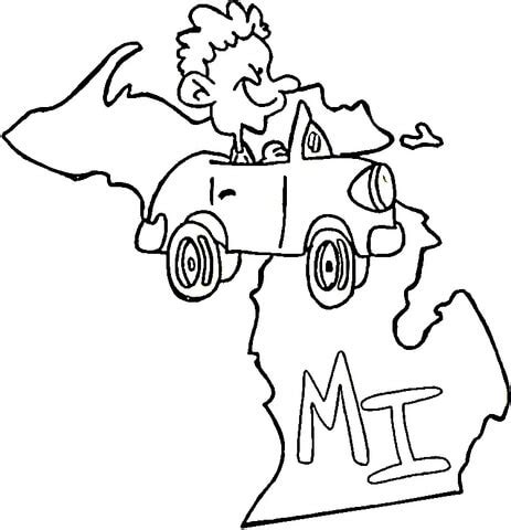 state  michigan coloring pages  getdrawings