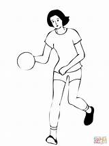 Handball Handebol Desenhos Jogadora Softball Handbal Supercoloring Kleurplaat sketch template