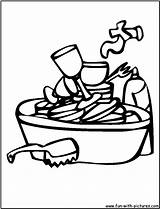 Dishes Dirty Coloring Pages Colouring sketch template