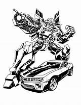 Bumblebee Coloring Pages Transformer Print Boys sketch template