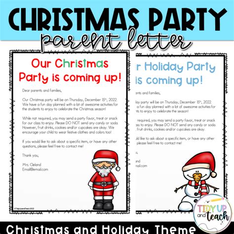 printable classroom party letter  parents template printable