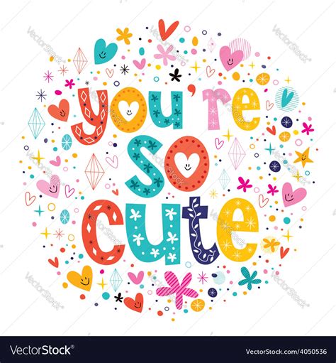 youre  cute typography lettering decorative text