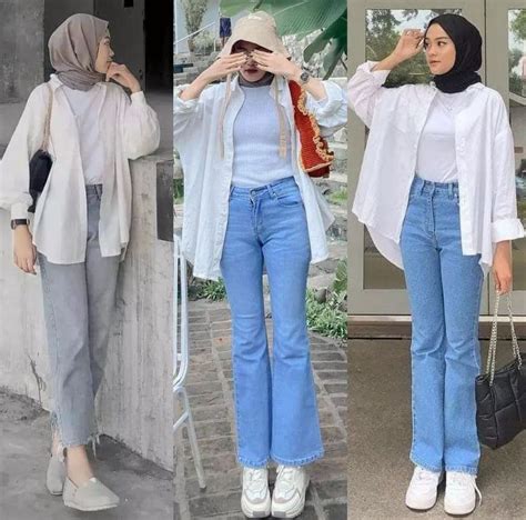 Inspirasi Ootd Kemeja Putih Perempuan Hijab Simple Dan Stylish