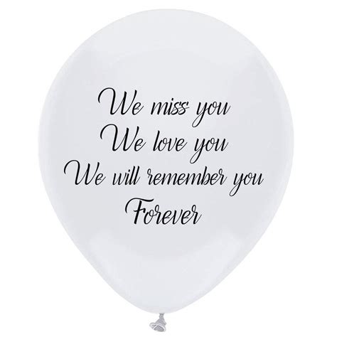 Buy White Funeral Remembrance Balloons 16pcs “we Miss You We Love You