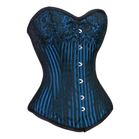 Lovely Blue Striped Corset From Corsets Au Steel Boned Corsets Blue
