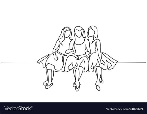 friends girls sitting together royalty free vector image