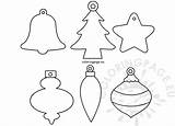 Shapes Christmas Ornament Printable Set Coloring sketch template