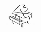 Piano Coloring Grand Opened Coloringcrew Music sketch template