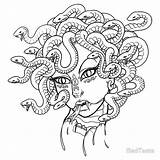 Medusa Coloring Pages Drawing Tattoo Outline Head Easy Drawings Body Greek Mythology Sheet Books Color Hissing Gorgona Cartoon Carmen Darien sketch template