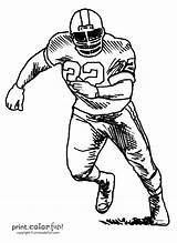 Football Player Coloring Players Pages Drawing Drawings Nfl Clipart Printable Print Kids Boys Color Sports Printables Sketch Sheets Cartoon Character sketch template