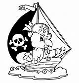 Pirate Coloring Ship Parrot Pages Drawing Kids Printable Color Hook Getdrawings Flag Getcolorings Sheets Treasure Pirates Boat Preschool Captain Line sketch template