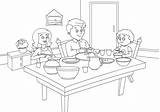 Room Coloring Dining Pages Living Family Dinning Kids Color Print Sheet Worksheet Drawing Activities Houses Drawings Big sketch template