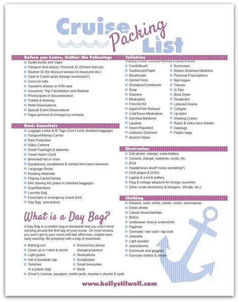 super helpful cruise packing checklists kitty baby love