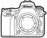 Nikon D750 Dslr Slr Lineart sketch template