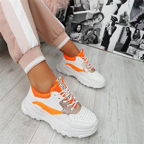 womens ladies chunky trainers platform fashion sneakers lace  sports shoes ebay