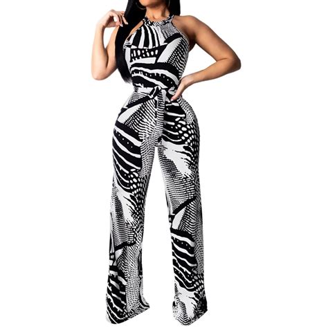 Zebra Printed Sexy Bodycon Rompers Womens Jumpsuit Cold Shoulder