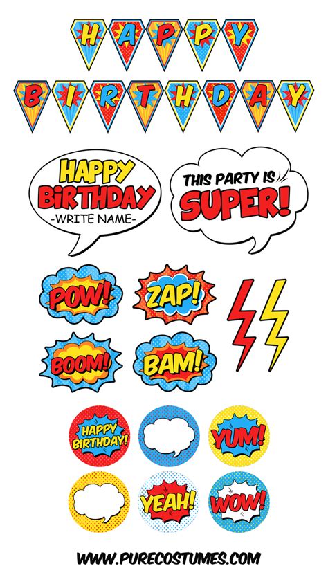printable superhero party decorations superhero printable party