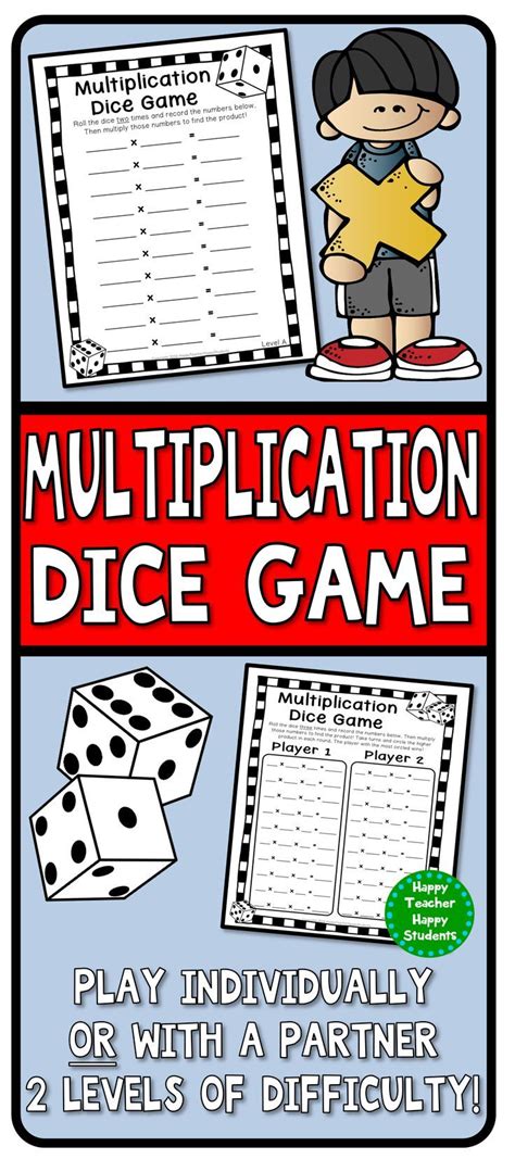 multiplication dice games  dice