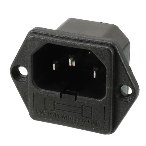 ul listed ac   iec  male power cord inlet socket  fuse