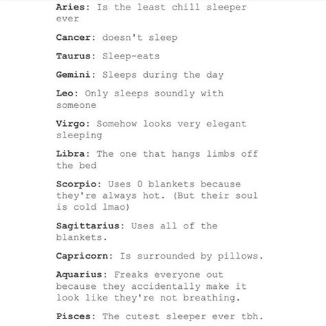 Astrology — The Signs And Sleeping