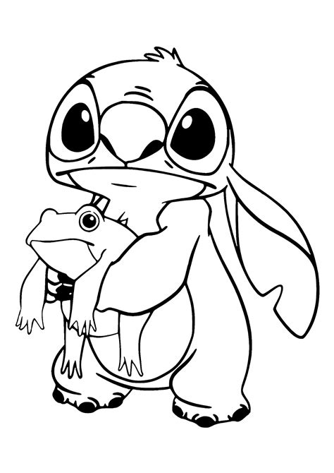 stich   frog lilo  stitch kids coloring pages