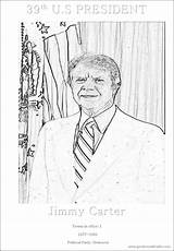 President Carter Coloring Jimmy Sheet Printable Kids 39th sketch template