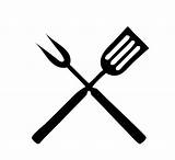 Spatula Fork Svg Grilling Crossed Cook Px sketch template