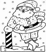Coloring Santa Pages Pole North Xmas Claus sketch template