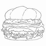 Burger Coloring Pages Cheeseburger Printable Chicken Little sketch template