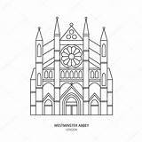 Westminster Abbey Abbaye Outline London Croquis Londres Istockphoto Repère sketch template