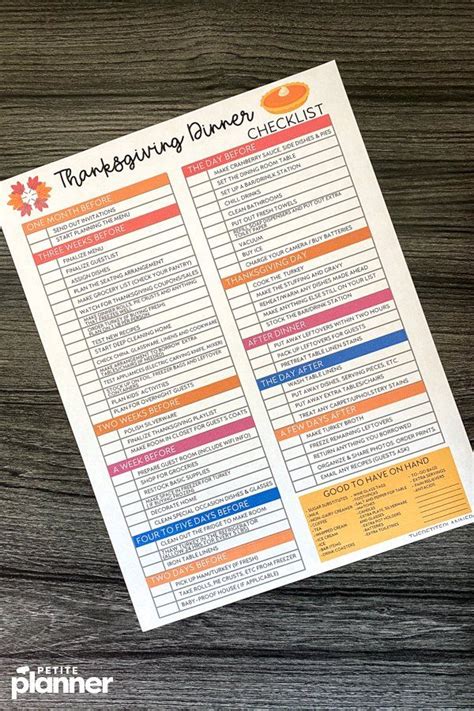 printable thanksgiving checklist  plan  ease