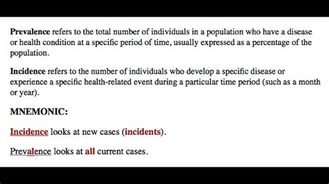 incidence  prevalence public health mnemonic youtube