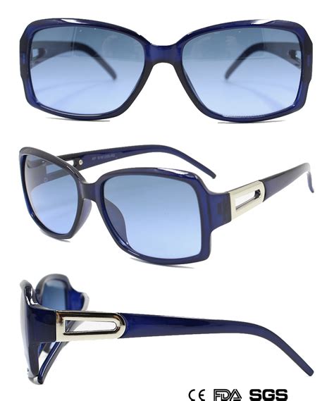 china fashion women classic blue framed sunglasses with blue lens