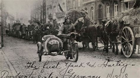 100 year old harley davidson returns from france to honor american wwi