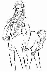 Centaur Coloring Pages Long Haired Color Kids Mythical Creatures sketch template