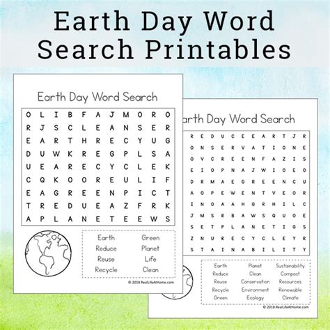 earth day word search  printable