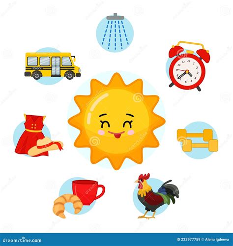 vector set  day icons stock vector illustration  cute