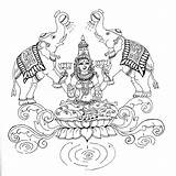 Coloring Saraswati Lakshmi Durga Maa Sketch Haven Kerala Indian Pooja Hindu Tanjore sketch template