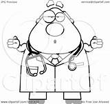 Chubby Cartoon Veterinarian Doctor Male Clipart Angry Shrugging Careless Thoman Cory Outlined Coloring Vector 2021 Clipartof sketch template